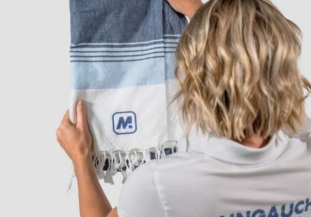 Fouta à rayures personnalisée